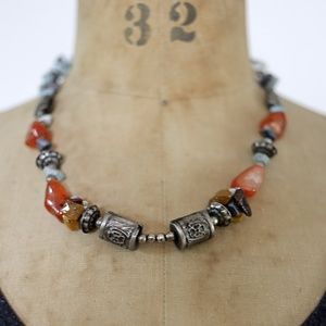 VINTAGE BOHEMIAN One of a kind multi-stone art necklace!